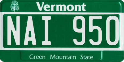 VT license plate NAI950