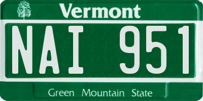 VT license plate NAI951