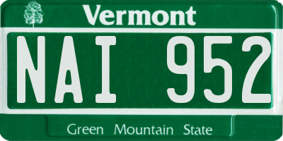 VT license plate NAI952