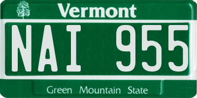 VT license plate NAI955