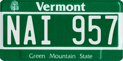 VT license plate NAI957