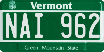 VT license plate NAI962