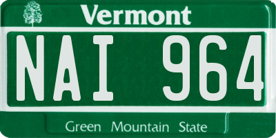 VT license plate NAI964