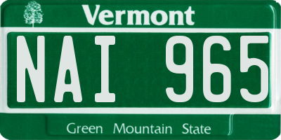 VT license plate NAI965