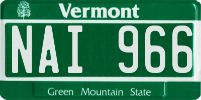 VT license plate NAI966
