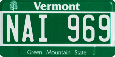 VT license plate NAI969