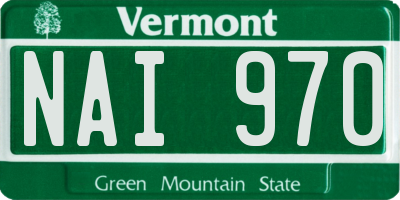 VT license plate NAI970