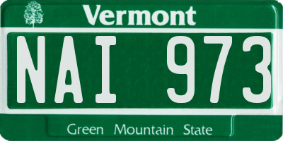 VT license plate NAI973