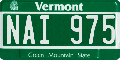 VT license plate NAI975