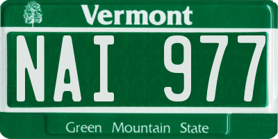 VT license plate NAI977