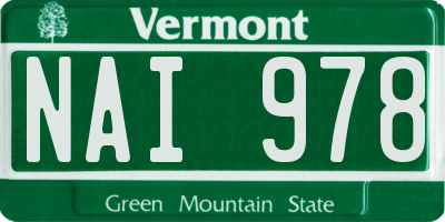 VT license plate NAI978