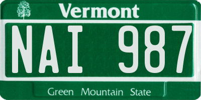 VT license plate NAI987