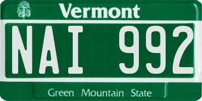 VT license plate NAI992