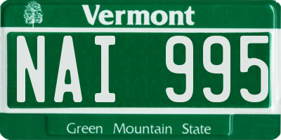 VT license plate NAI995