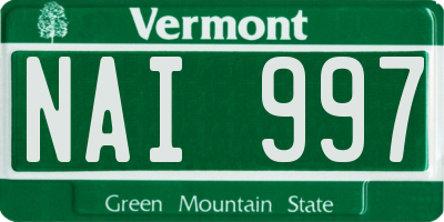 VT license plate NAI997