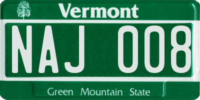 VT license plate NAJ008
