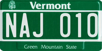 VT license plate NAJ010
