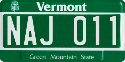 VT license plate NAJ011