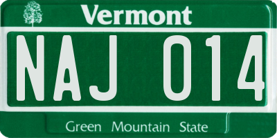 VT license plate NAJ014