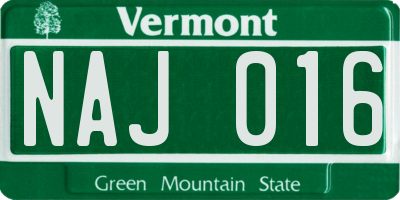 VT license plate NAJ016