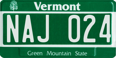 VT license plate NAJ024