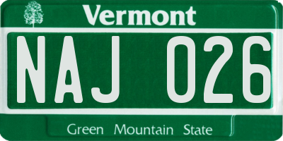 VT license plate NAJ026