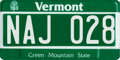 VT license plate NAJ028