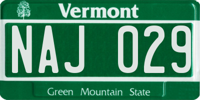 VT license plate NAJ029