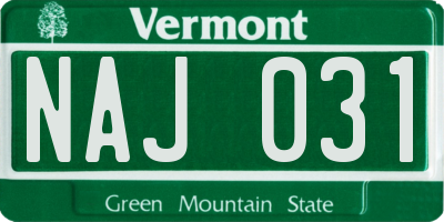 VT license plate NAJ031