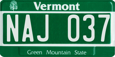VT license plate NAJ037