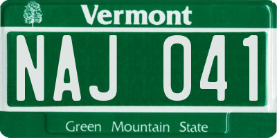 VT license plate NAJ041