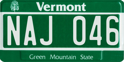 VT license plate NAJ046