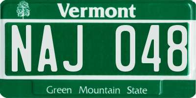 VT license plate NAJ048
