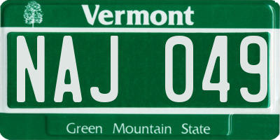 VT license plate NAJ049