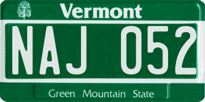 VT license plate NAJ052
