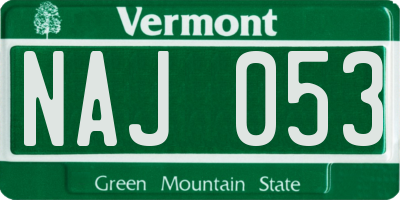 VT license plate NAJ053