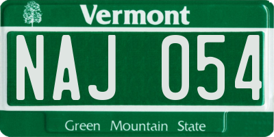 VT license plate NAJ054