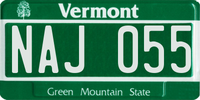 VT license plate NAJ055