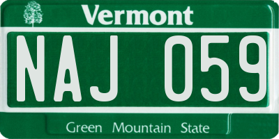 VT license plate NAJ059