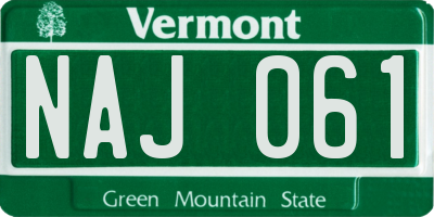 VT license plate NAJ061