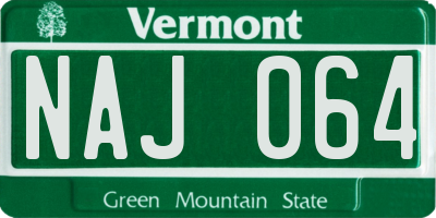 VT license plate NAJ064