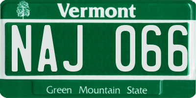 VT license plate NAJ066