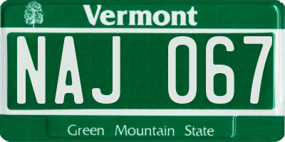 VT license plate NAJ067
