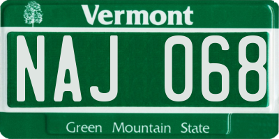 VT license plate NAJ068
