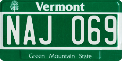VT license plate NAJ069