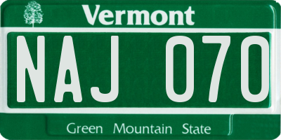VT license plate NAJ070