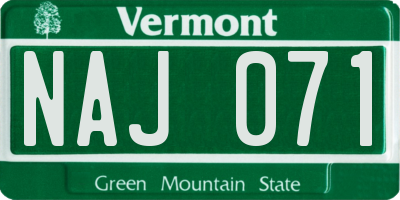 VT license plate NAJ071