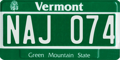 VT license plate NAJ074