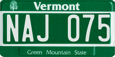 VT license plate NAJ075
