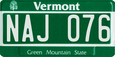 VT license plate NAJ076